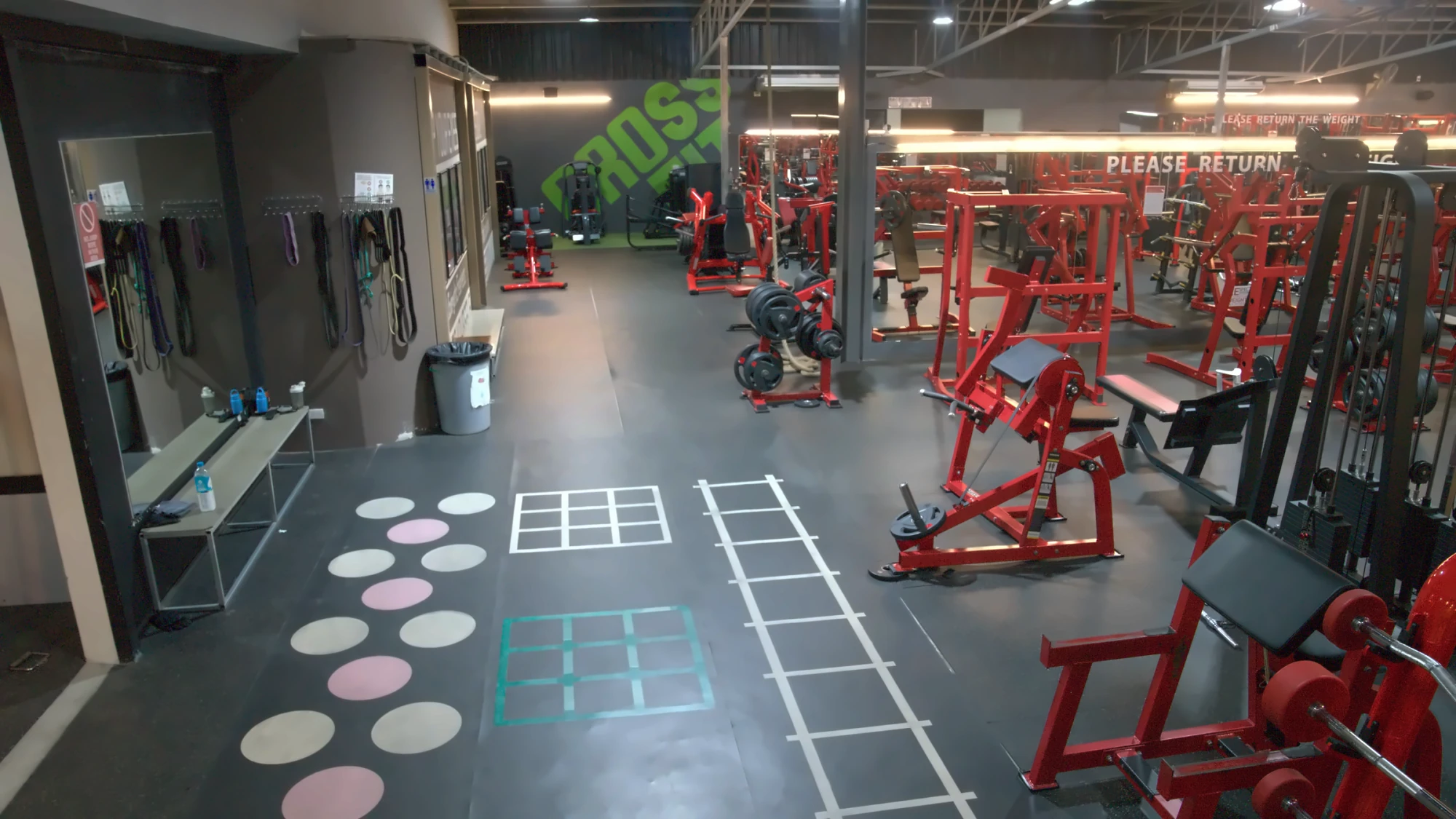 The real Success Gym training floor and functional training lane